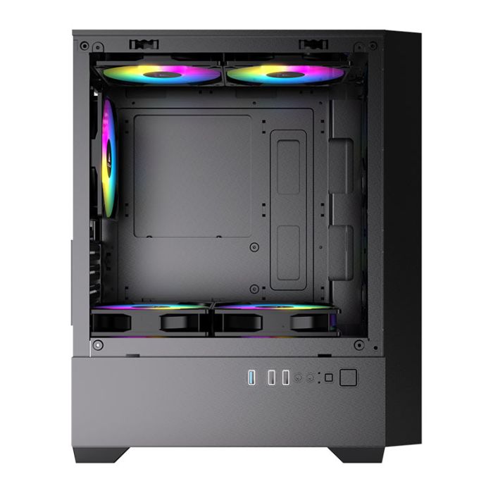 Gabinete Gamer Acegeek Stratus Mesh, Mid-Tower, Lateral de Vidro, Preto, AG-STRATUS-MESH-BK