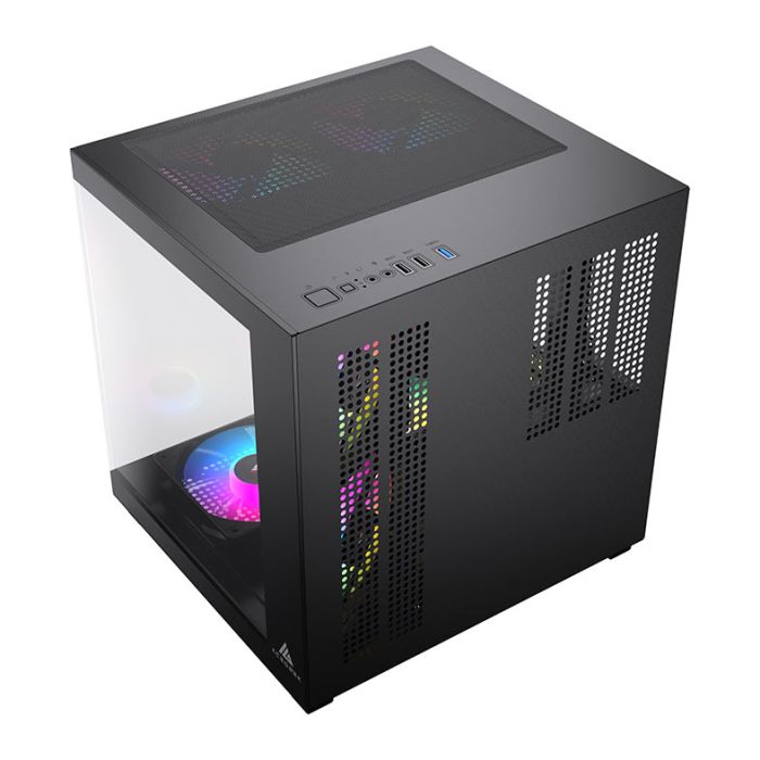 Gabinete Gamer Acegeek Tide, Mid-Tower, Lateral de Vidro, Preto, AG-TIDE-BK