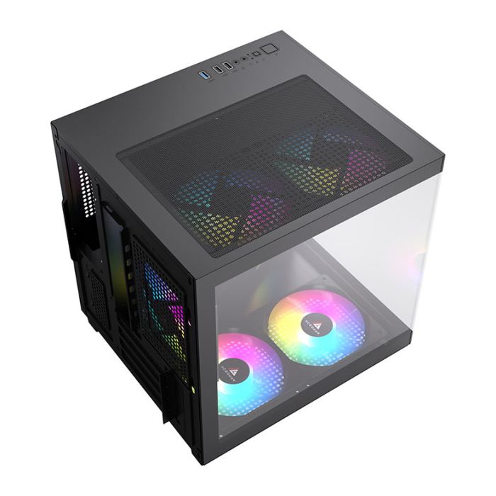 Gabinete Gamer Acegeek Tide, Mid-Tower, Lateral de Vidro, Preto, AG-TIDE-BK