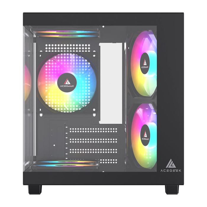Gabinete Gamer Acegeek Tide, Mid-Tower, Lateral de Vidro, Preto, AG-TIDE-BK