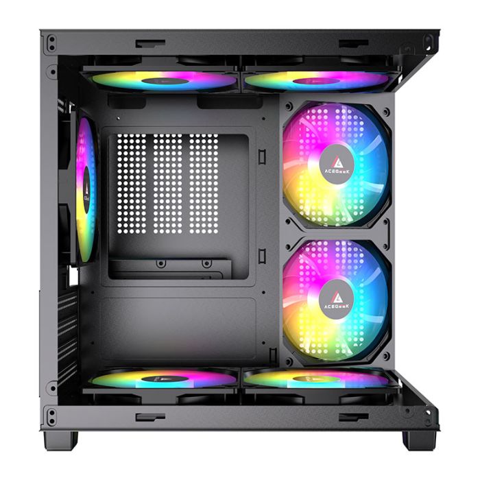 Gabinete Gamer Acegeek Tide, Mid-Tower, Lateral de Vidro, Preto, AG-TIDE-BK