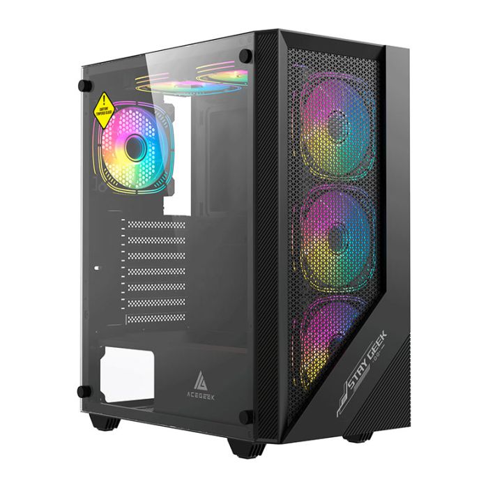 Gabinete Gamer Acegeek Utopia K445, Mid-Tower, Lateral de Vidro, Preto, AG-UTOPIA-K445-BK