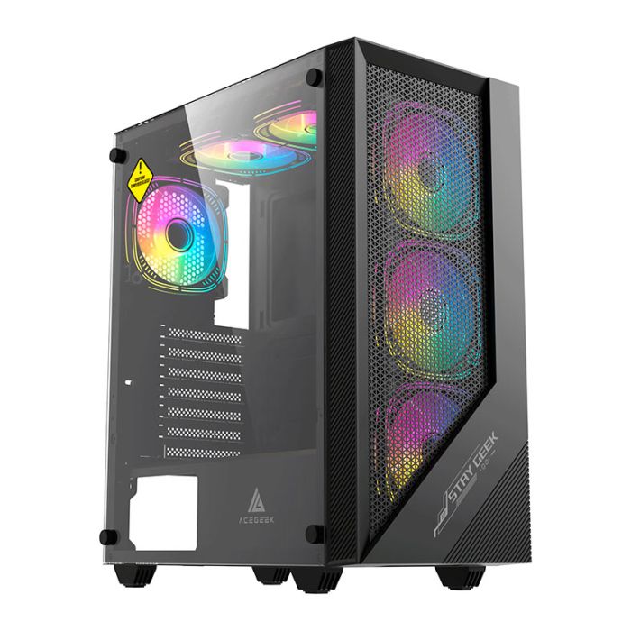 Gabinete Gamer Acegeek Utopia K445, Mid-Tower, Lateral de Vidro, Preto, AG-UTOPIA-K445-BK