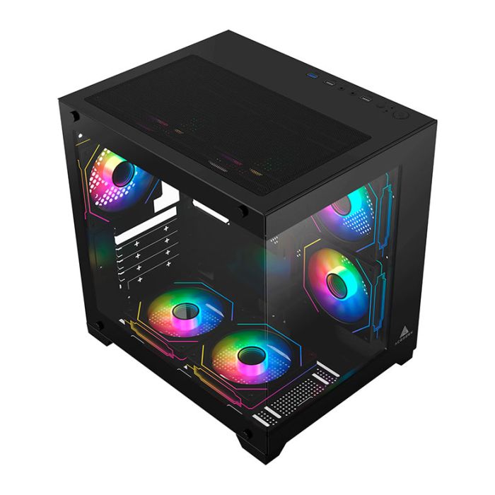 Gabinete Gamer Acegeek Vacancy L375, Mid-Tower, Lateral de Vidro, Preto, AG-VACANCY-L375-BK