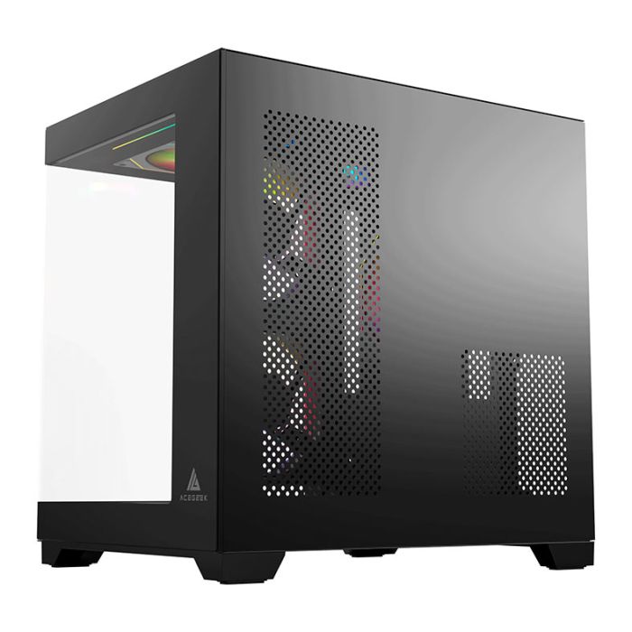 Gabinete Gamer Acegeek Vacancy L375, Mid-Tower, Lateral de Vidro, Preto, AG-VACANCY-L375-BK