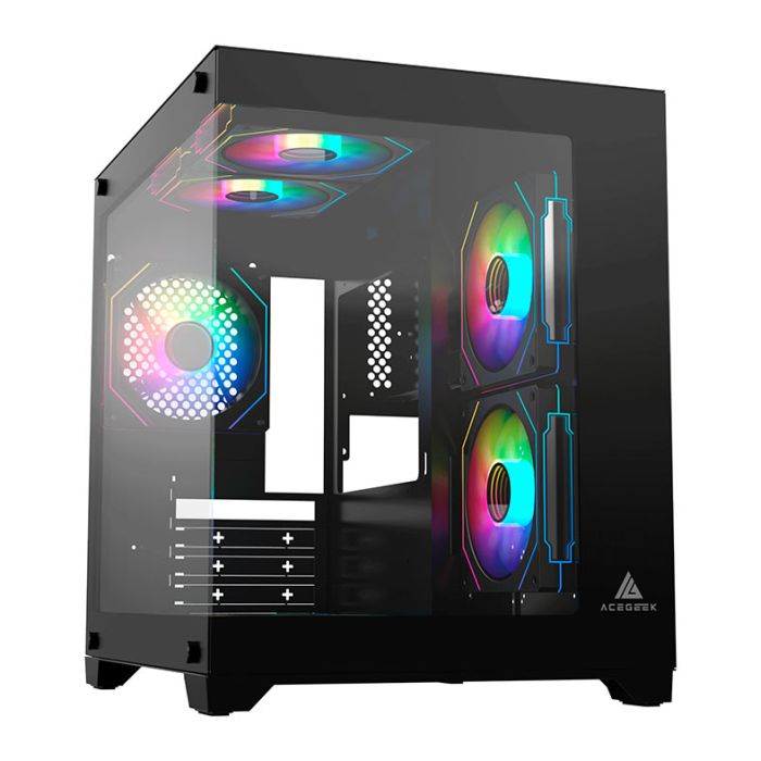 Gabinete Gamer Acegeek Vacancy L375, Mid-Tower, Lateral de Vidro, Preto, AG-VACANCY-L375-BK