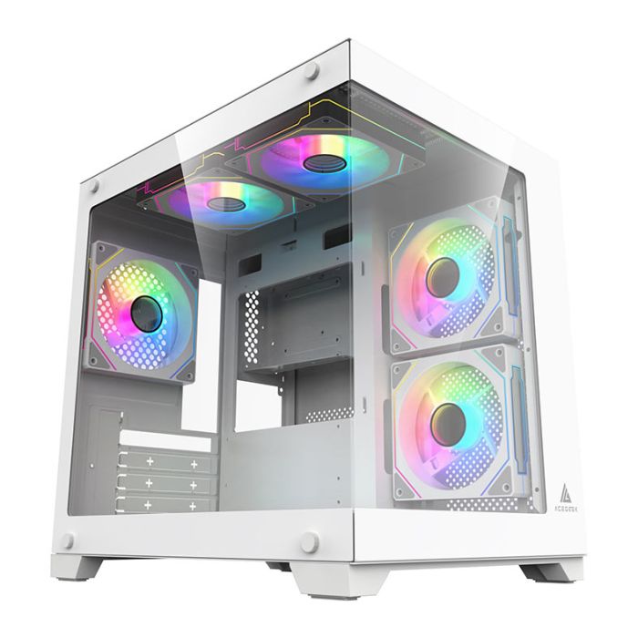 Gabinete Gamer Acegeek Vacancy L375, Mid-Tower, Lateral de Vidro, Branco, AG-VACANCY-L375-WH