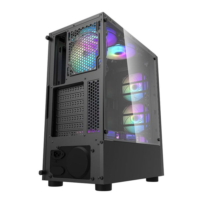 Gabinete Gamer Aigo DarkFlash Melody Preto Lateral Acrilico