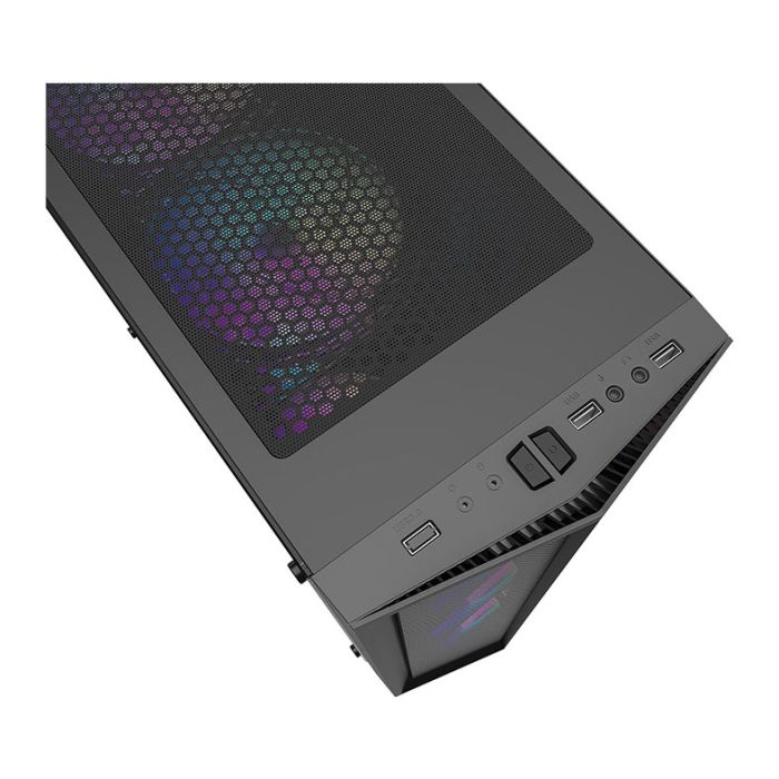 Gabinete Gamer Aigo DarkFlash Melody Preto Lateral Acrilico