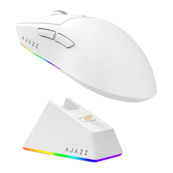 Mouse Gamer Ajazz AJ139 V2 MC, 24000DPI, 6 Botoes, Tri-Mode, Branco, AJ139V2-MC-WH