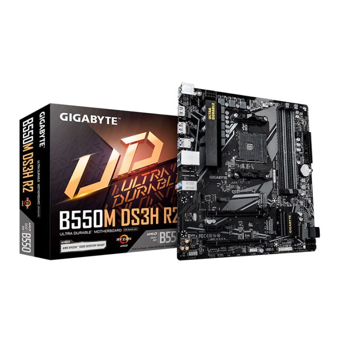 Placa Mae Gigabyte B550M DS3H R2, DDR4, Socket AMD AM4, M-ATX, Chipset AMD B550, B550M-DS3H-R2