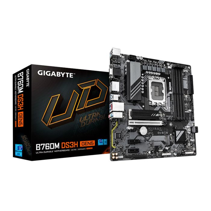 Placa Mae Gigabyte B760M DS3H, DDR5, LGA1700, M-ATX, Chipset Intel B760, B760M-DS3H-GEN5