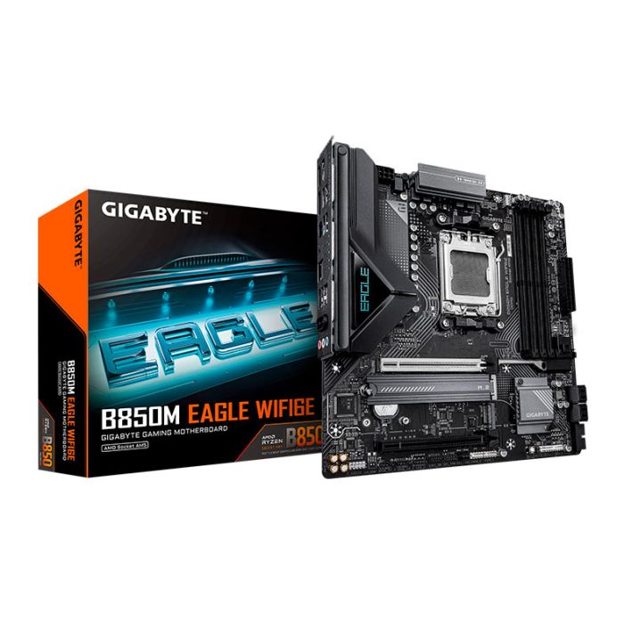 Placa Mae Gigabyte B850M Eagle Wifi6E, DDR5, Socket AMD AM5, M-ATX, Chipset AMD B850, B850M-EAGLE-WF6E