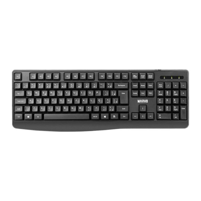 Kit Teclado e Mouse Marvo CM009, ABNT2, 1200DPI, USB, Preto, CM009-PT