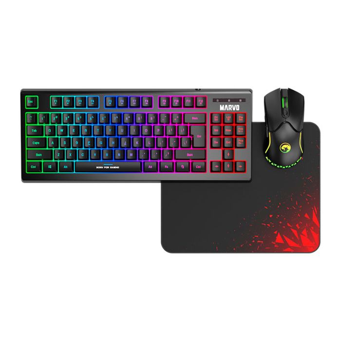 Combo Gamer Marvo Loot 30 3x1, Led, Teclado Membrana, Mouse 7200DPI, Mousepad Medio, CM310-EN
