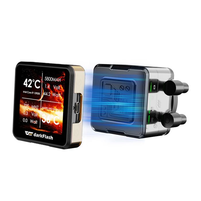 Water Cooler Aigo Darkflash DE240, ARGB, Display IPS 2.88 Pol, 240mm, Preto, DE-240-BK