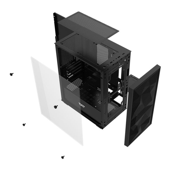 Gabinete Gamer Aigo Darkflash M305 Mesh, Mid-Tower, Lateral de Vidro, Preto, DC-M305-MESH-B-HQ1