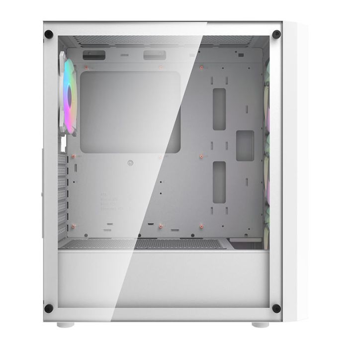 Gabinete Gamer Aigo Darkflash DK351, RGB, Mid-Tower, Lateral de Vidro, Com 4 Fans, Branco, DK351-WH