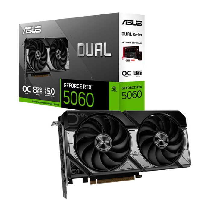 Placa de Video Asus GeForce RTX 5060 Dual OC Edition, 8GB, GDDR7, 128-bit, DUAL-RTX5060-O8G