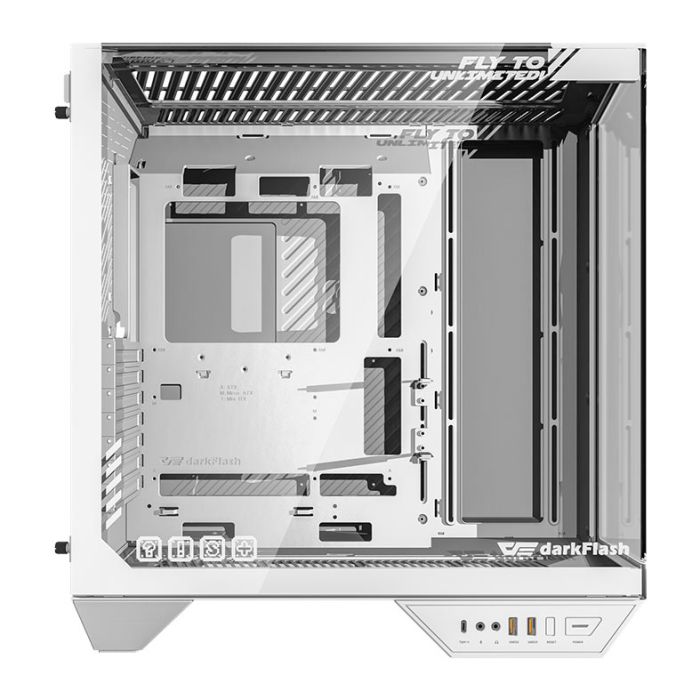 Gabinete Gamer Aigo Darkflash Arcee DY470, ARGB, Full-Tower, Lateral de Vidro, Com 4 Fans, Branco, DY470-WH-4F