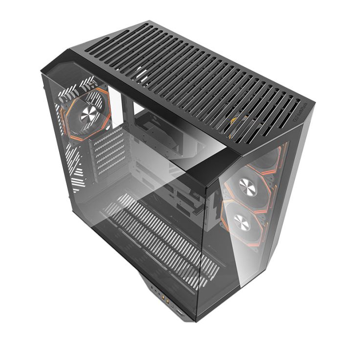 Gabinete Gamer Aigo Darkflash Arcee DY470, ARGB, Full-Tower, Lateral de Vidro, Com 4 Fans, Preto, DY470-BK-4F
