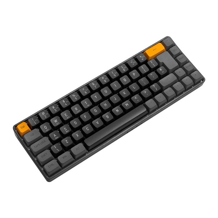 Teclado Mecanico Aigo GD68 Brown Sugar, Wireless, Switch Azul, Preto e Cinza, GD68-BS-BL