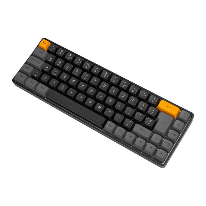 Teclado Mecanico Aigo GD68 Brown Sugar, Wireless, Switch Azul, Preto e Cinza, GD68-BS-BL