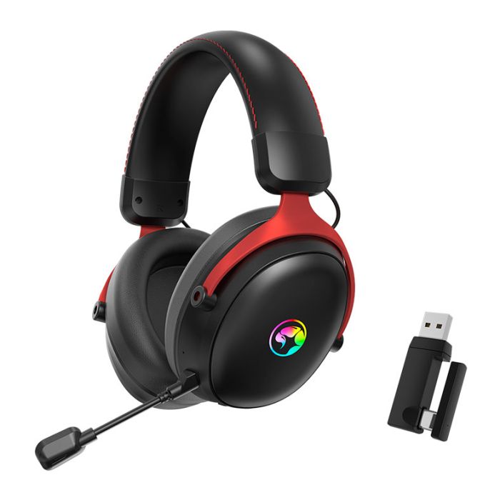 Headset Gamer Marvo Tactic X Pro, RGB, Wireless, Drivers 53mm, Tri-Mode, Preto, HG9076W