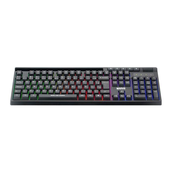 Teclado Gamer Marvo Soldat K603, Rainbow, ABNT2, Preto, K603-PT