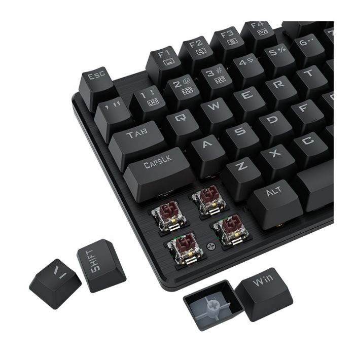 Teclado Mecanico Gamer Redragon Sindri, Rainbow, Switch Marrom, USB, Preto, K671