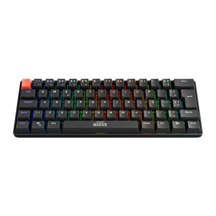 Teclado Mecanico Marvo KG933G, RGB, ABNT2, Switch Vermelho, Preto, KG933G-BK