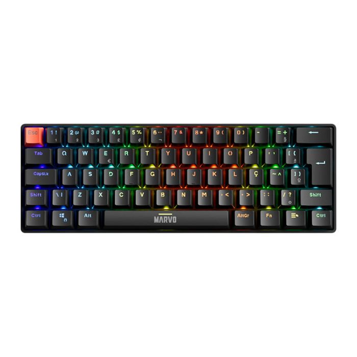 Teclado Mecanico Marvo KG933G, RGB, ABNT2, Switch Vermelho, Preto, KG933G-BK