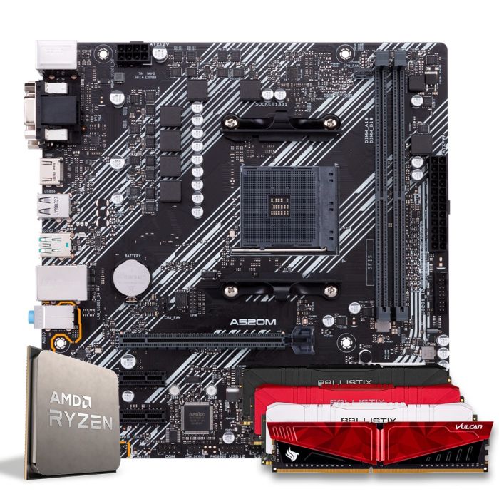 Kit Upgrade Gamer AMD Ryzen 5 5500, A520M, 8GB DDR4