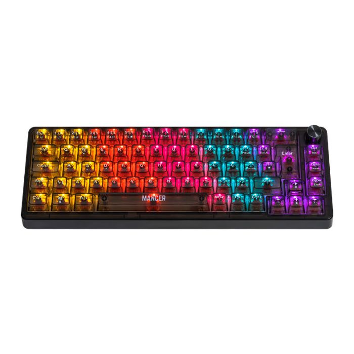 Teclado Mecanico Mancer Black Ghost V2, Rainbow, Switch Huano Vermelho, MCR-BKG-RBW02