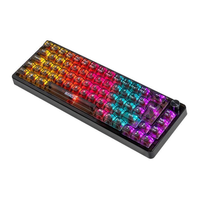 Teclado Mecanico Mancer Black Ghost V2, Rainbow, Switch Huano Vermelho, MCR-BKG-RBW02