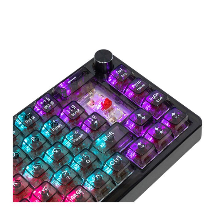 Teclado Mecanico Mancer Black Ghost V2, Rainbow, Switch Huano Vermelho, MCR-BKG-RBW02