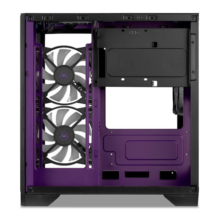 Gabinete Gamer Mancer CV100 Purple Edition, Mid-Tower, Lateral De Vidro, Com 3 Fans, Preto, MCR-CV100-PEB