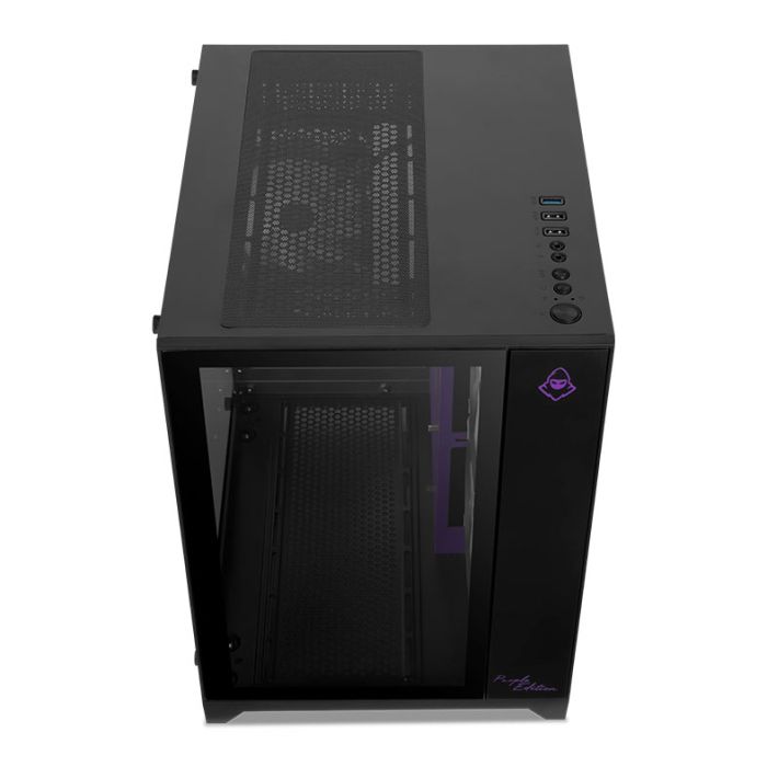 Gabinete Gamer Mancer CV100 Purple Edition, Mid-Tower, Lateral De Vidro, Com 3 Fans, Preto, MCR-CV100-PEB
