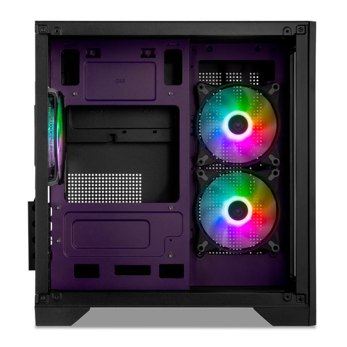 Gabinete Gamer Mancer CV100 Purple Edition, Mid-Tower, Lateral De Vidro, Com 3 Fans, Preto, MCR-CV100-PEB
