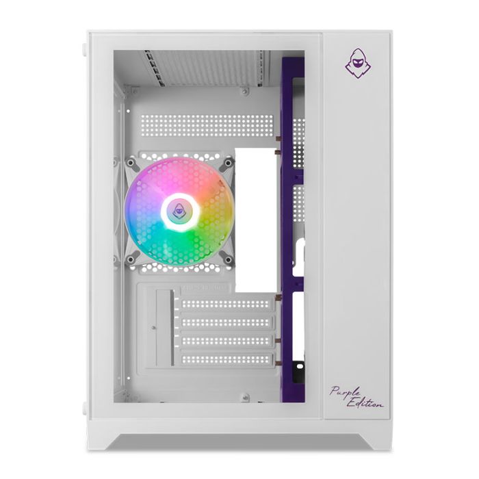 Gabinete Gamer Mancer CV100 Purple Edition, Mid-Tower, Lateral De Vidro, Com 3 Fans, Branco, MCR-CV100-PEW