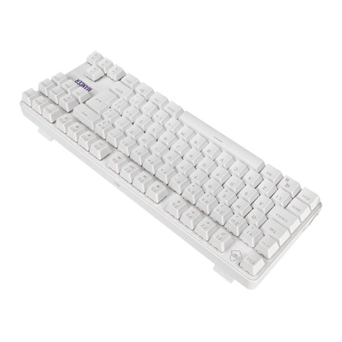 Teclado Mecanico Mancer Ghoul MK3, RGB, ABNT2, Switch Huano Vermelho, Branco, MCR-GHM3-WH01