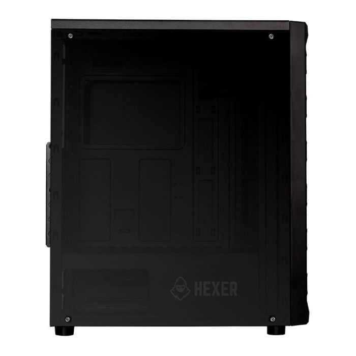 Gabinete Gamer Mancer Hexer, Rainbow, Mid-Tower, Lateral de Vidro, Com 3 Fans, Preto, MCR-HEX-RB01