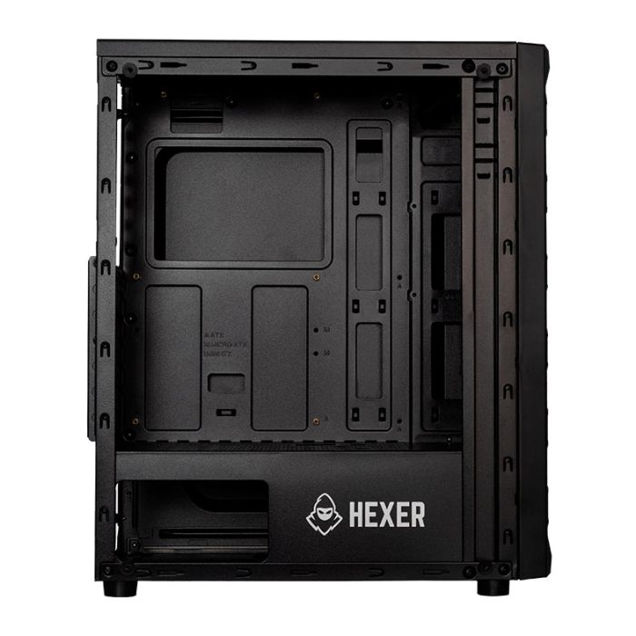 Gabinete Gamer Mancer Hexer, Rainbow, Mid-Tower, Lateral de Vidro, Com 3 Fans, Preto, MCR-HEX-RB01