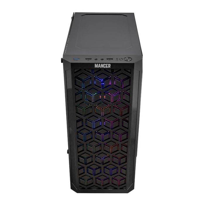 Gabinete Gamer Mancer Hexer 2, Mid-Tower, Lateral de Vidro, Com 3 Fans, Preto, MCR-HX2-BK-3F