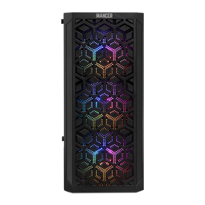 Gabinete Gamer Mancer Hexer 2, Mid-Tower, Lateral de Vidro, Com 3 Fans, Preto, MCR-HX2-BK-3F