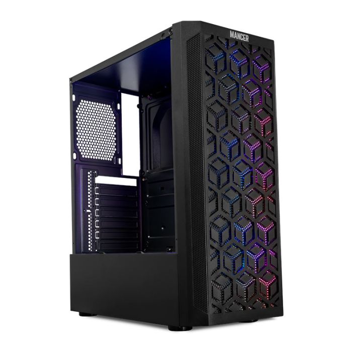 Gabinete Gamer Mancer Hexer 2, Mid-Tower, Lateral de Vidro, Com 3 Fans, Preto, MCR-HX2-BK-3F