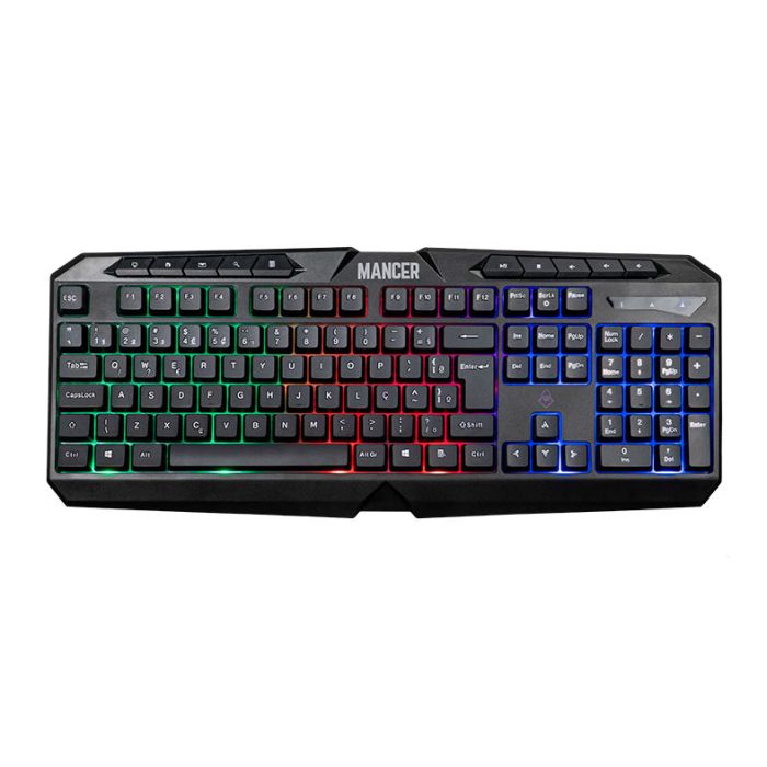 Kit Teclado e Mouse Gamer Mancer Krinius V2, Rainbow, 6400DPI, ABNT2, Preto, MCR-KRS2-RBW01