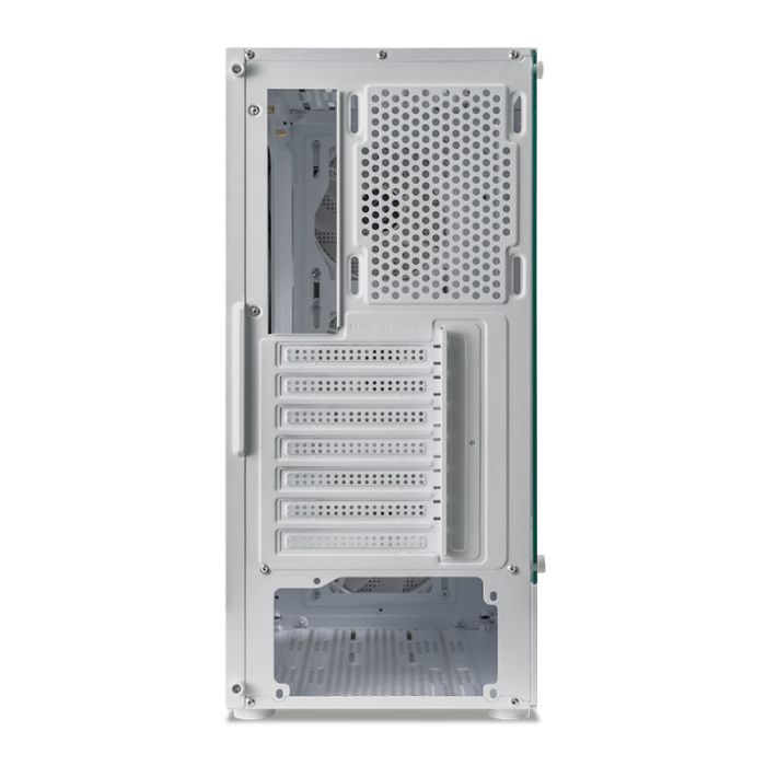 Gabinete Gamer Mancer Narok V2, Rainbow, Mid-Tower, Lateral de Vidro, Com 3 Fans, Branco, MCR-NRKWH-V2