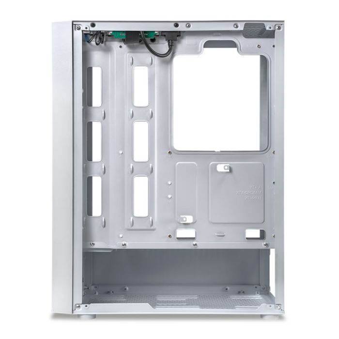 Gabinete Gamer Mancer Narok V2, Rainbow, Mid-Tower, Lateral de Vidro, Com 3 Fans, Branco, MCR-NRKWH-V2