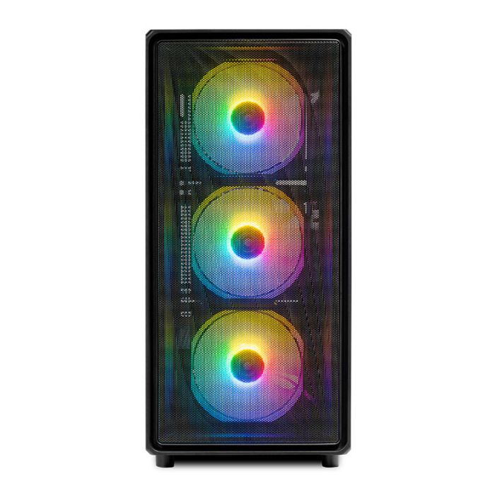 Gabinete Gamer Mancer Narok X, Mid-Tower, Lateral de vidro, Com 3 Fans, Preto, MCR-NRKX-BK3F